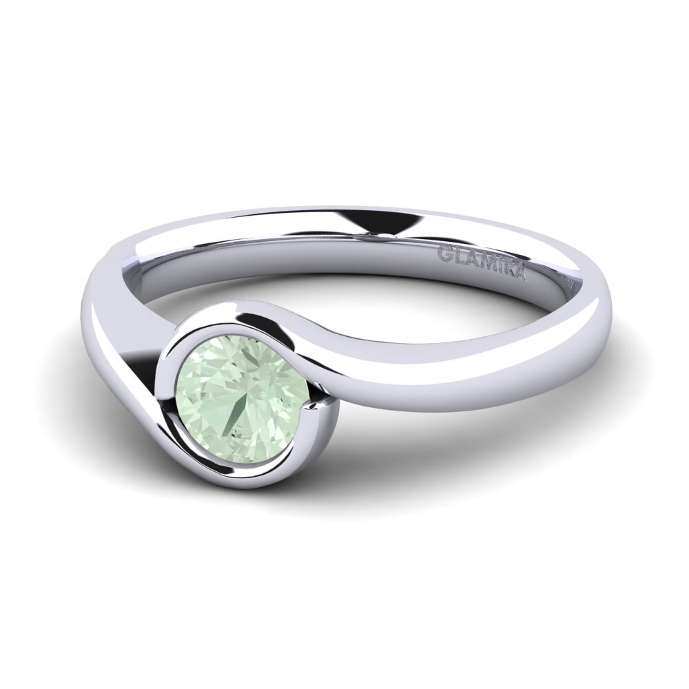 Amatista verde Anillo de compromiso Sabella 05crt