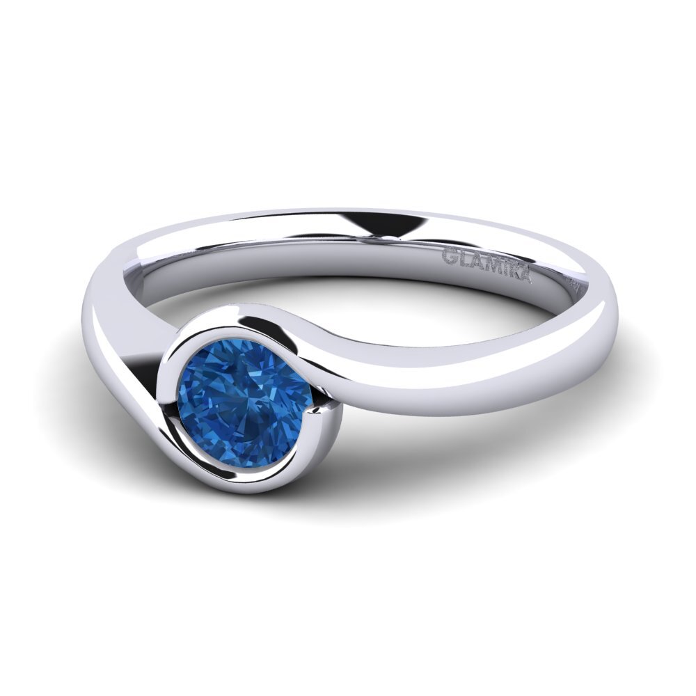 Circonita Azul Oscuro Anillo de compromiso Sabella 05crt