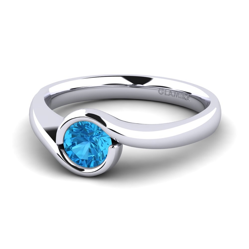 Topacio azul Anillo de compromiso Sabella 05crt
