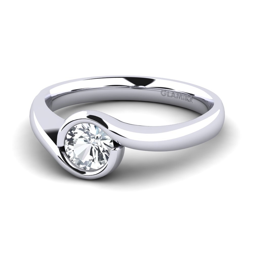 White Zircon Engagement Ring Sabella 0.5 crt