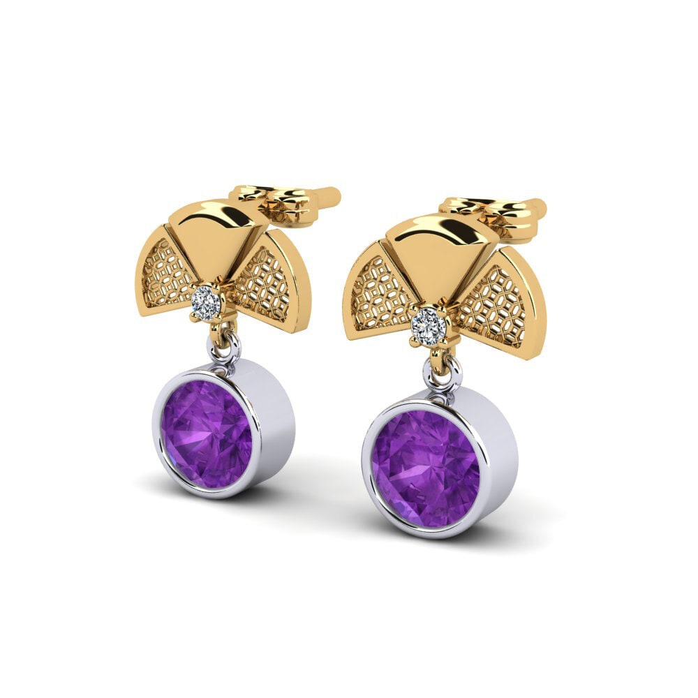 18ct Yellow & White Gold Women's Earring Sables
