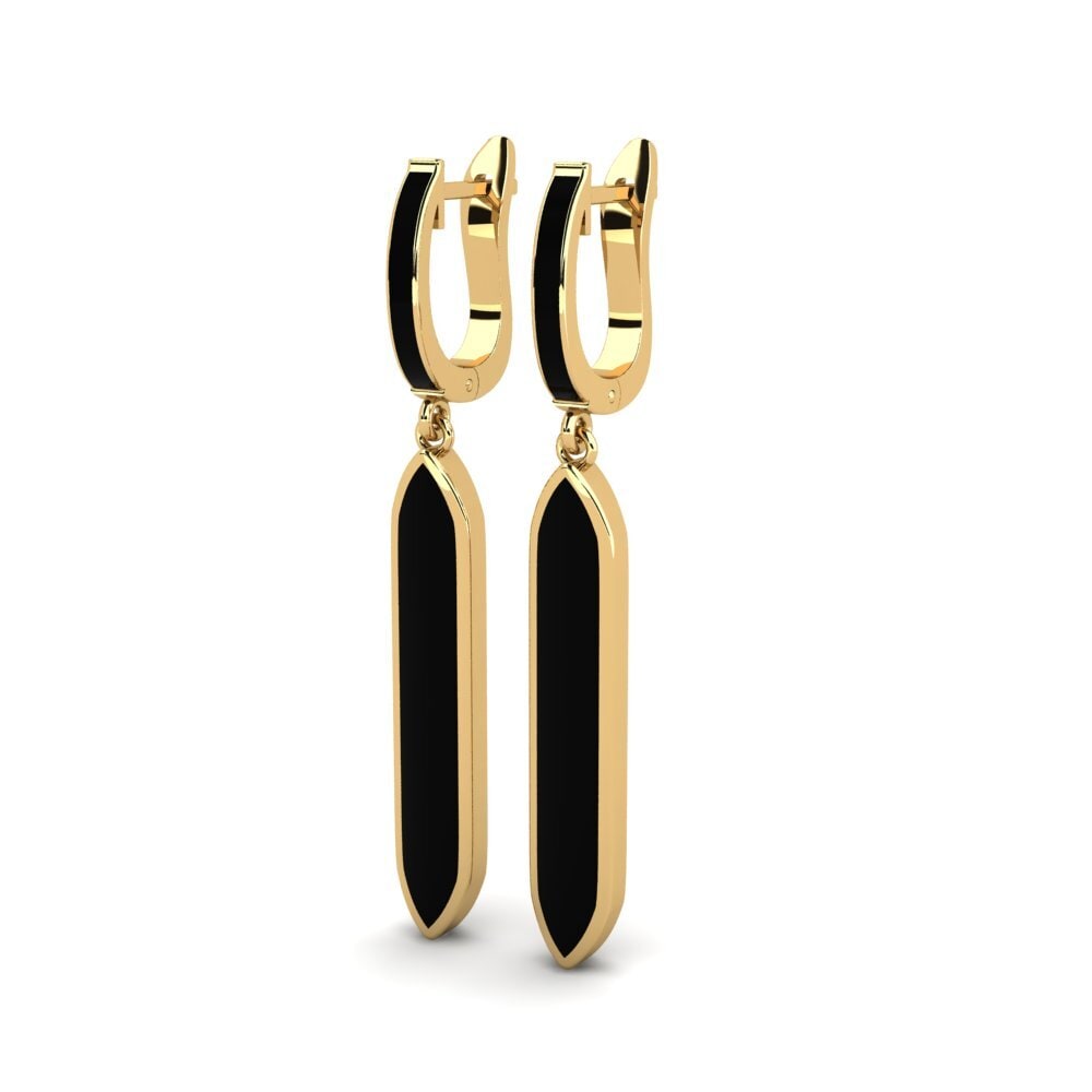 9k Oro Amarillo Pendientes Sableye