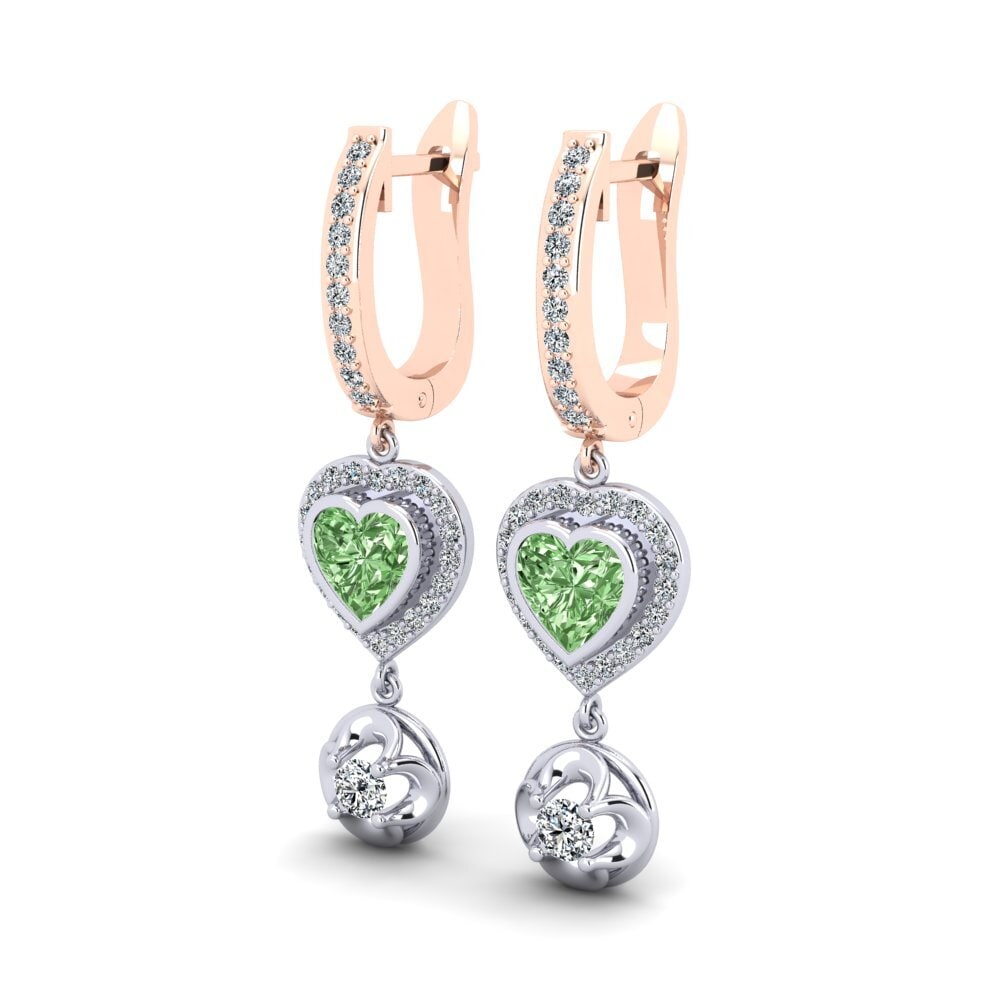 Heart Green Diamond Women's Earring Sachsa