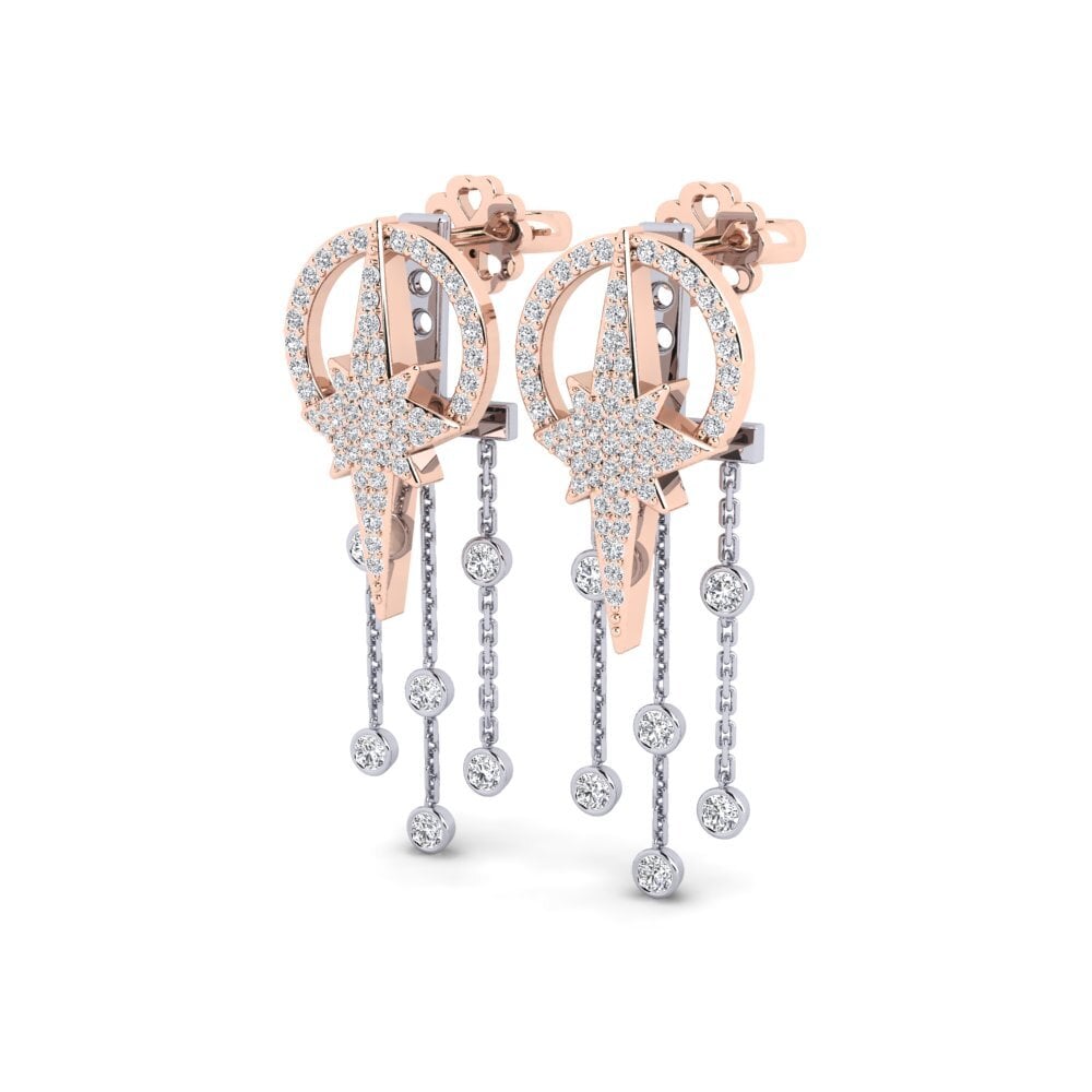 14ct Rose / White Gold Women's Earring Sadalsuud