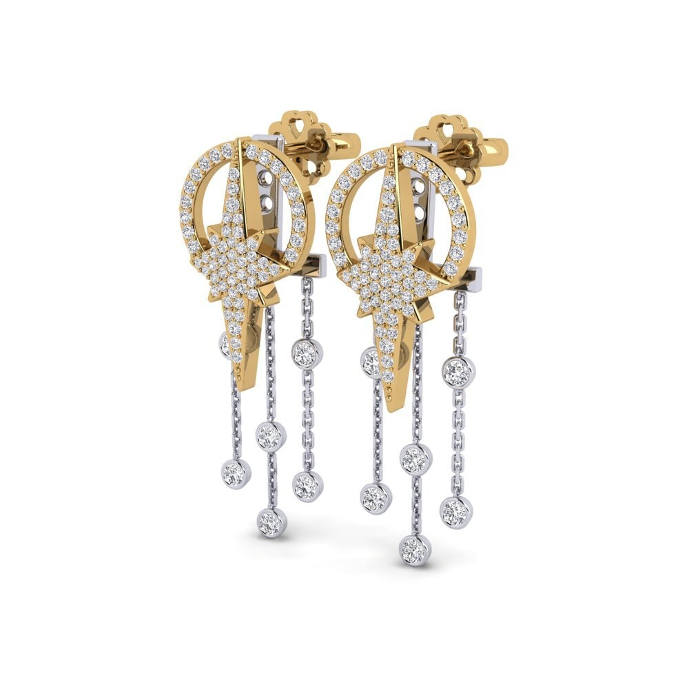 14k Oro Amarillo/Blanco Pendiente de mujer Sadalsuud