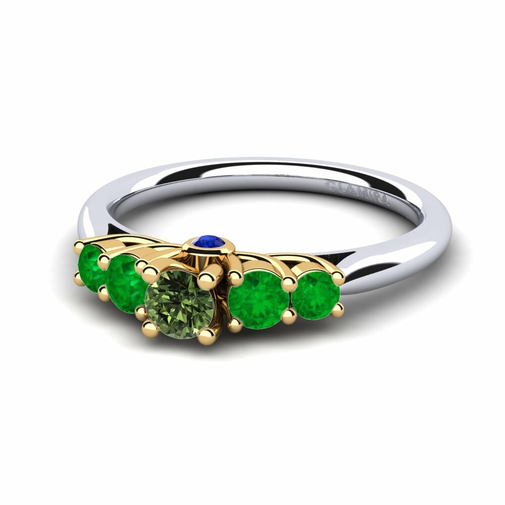 Green Sapphire Engagement Ring Sadie 0.16 crt