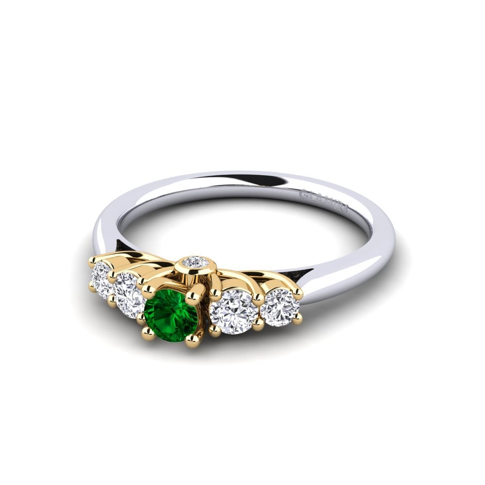 Green Zirconia Engagement Ring Sadie 0.16 crt