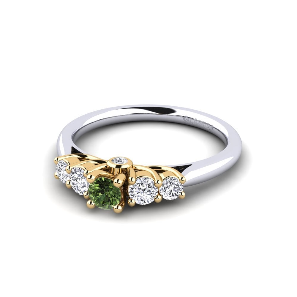 Green Sapphire Engagement Ring Sadie 0.16 crt