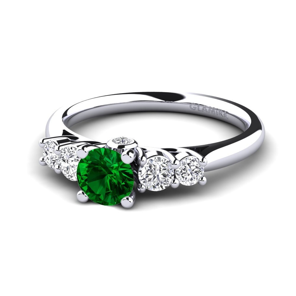 Green Zirconia Engagement Ring Sadie