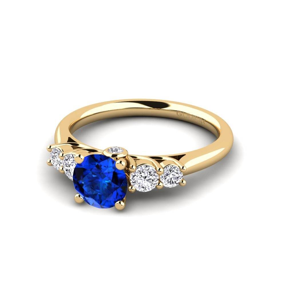 Safiro (Creado en Laboratorio) Anillo de compromiso Sadie 0.8 crt