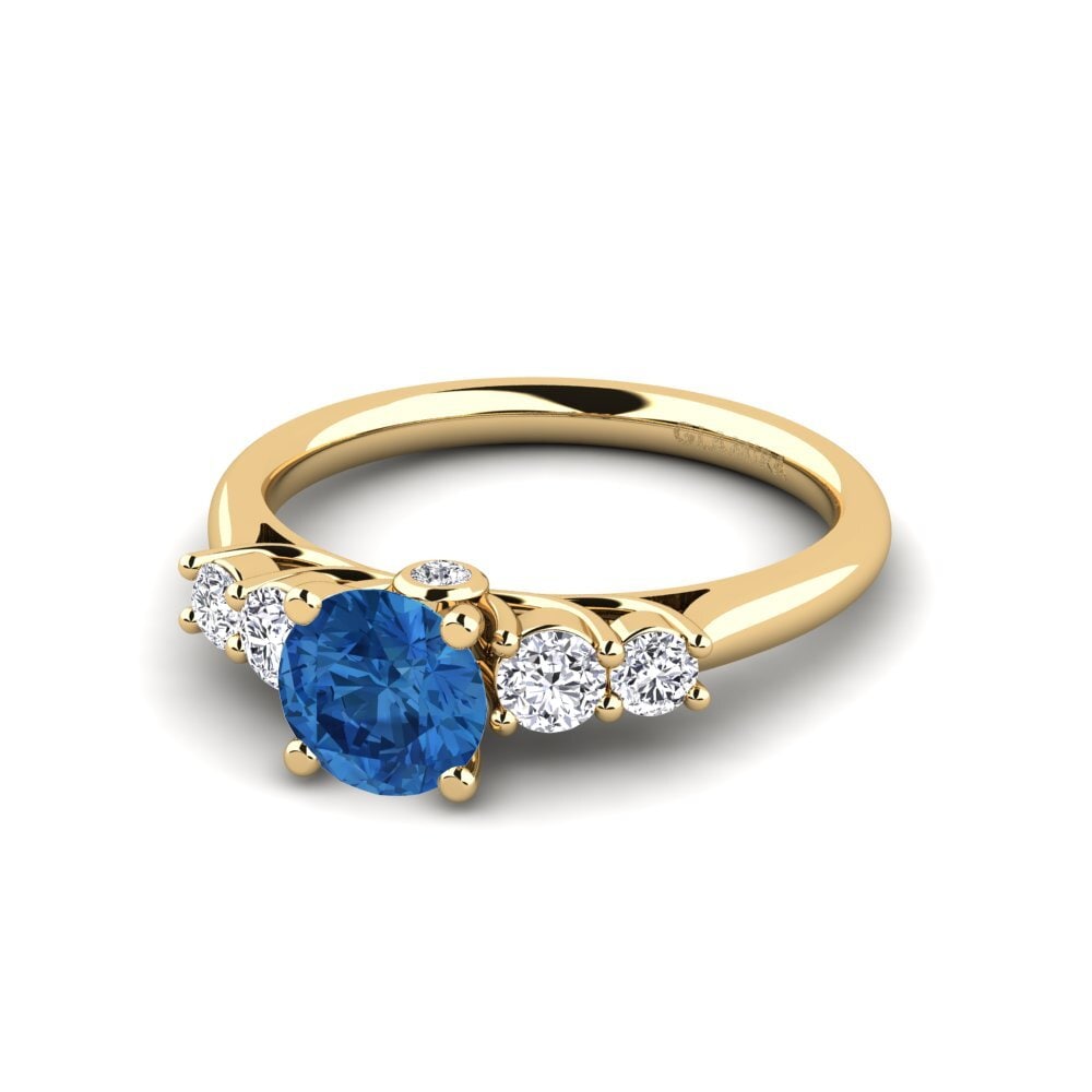 Circonita Azul Oscuro Anillo de compromiso Sadie 0.8 crt