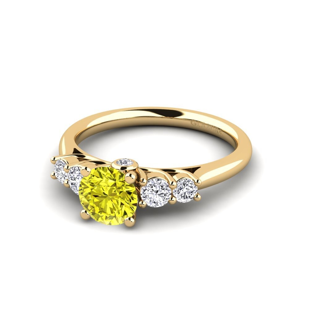 Diamante Amarelo Anel de Noivado Sadie 0.8 crt