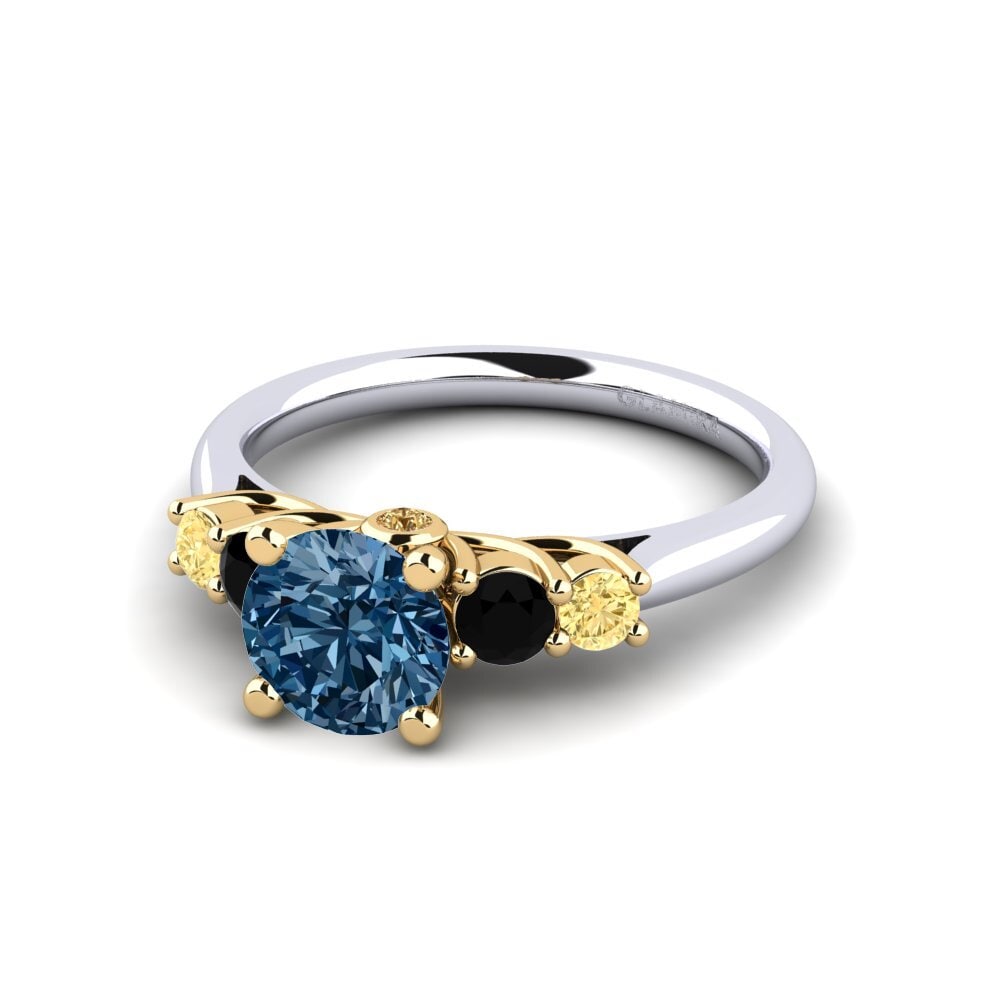 18k Oro Blanco & Amarillo Anillo de compromiso Sadie 1.0 crt