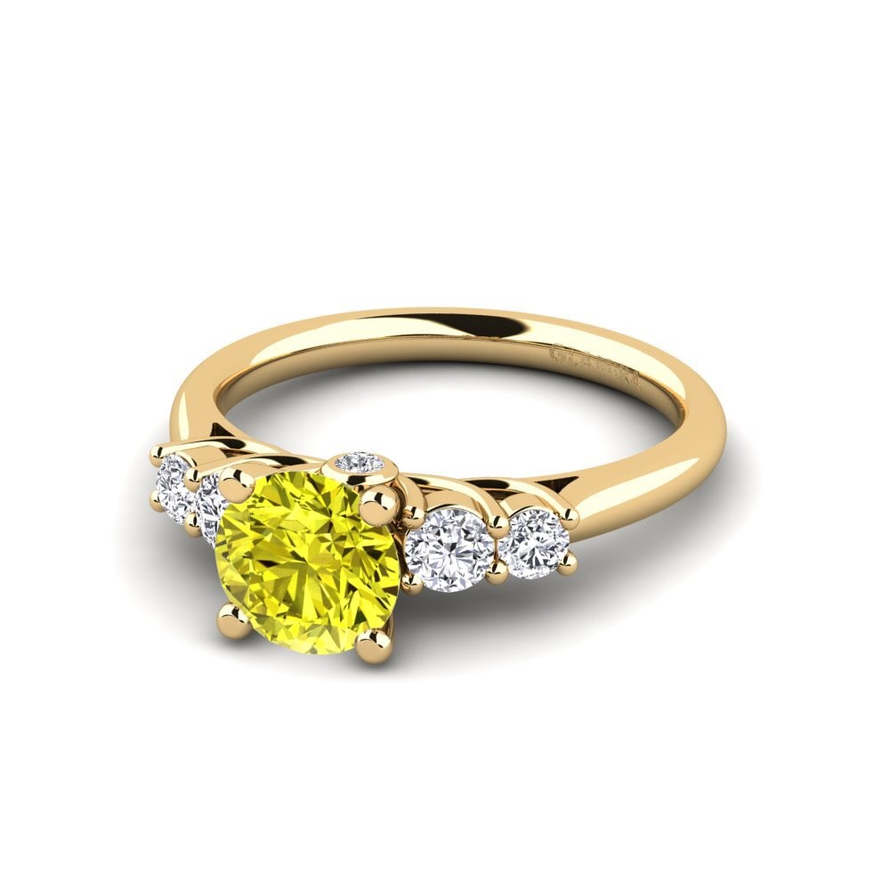 Diamante Amarelo Anel de Noivado Sadie 1.0 crt