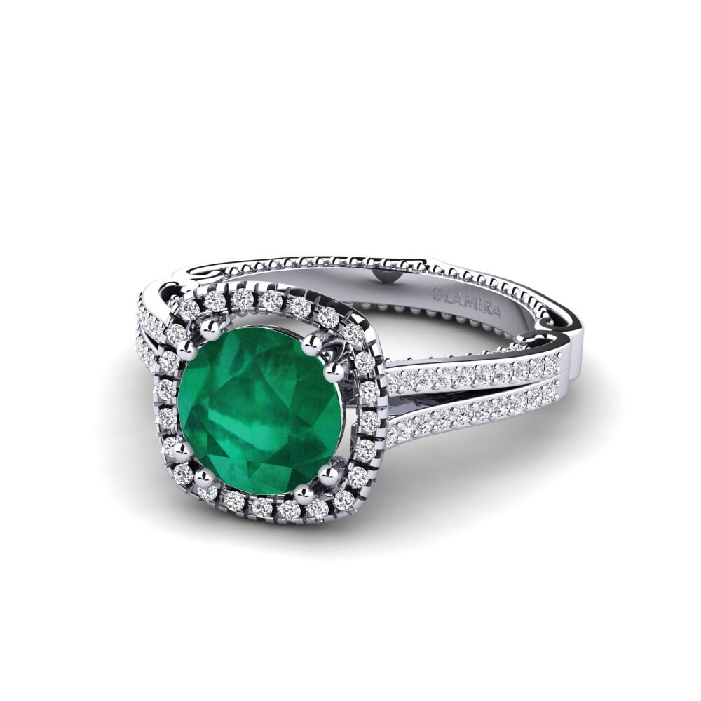 Emerald Engagement Ring Saffronia