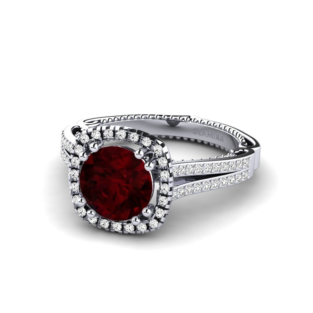 石榴石 訂婚戒指 Saffronia