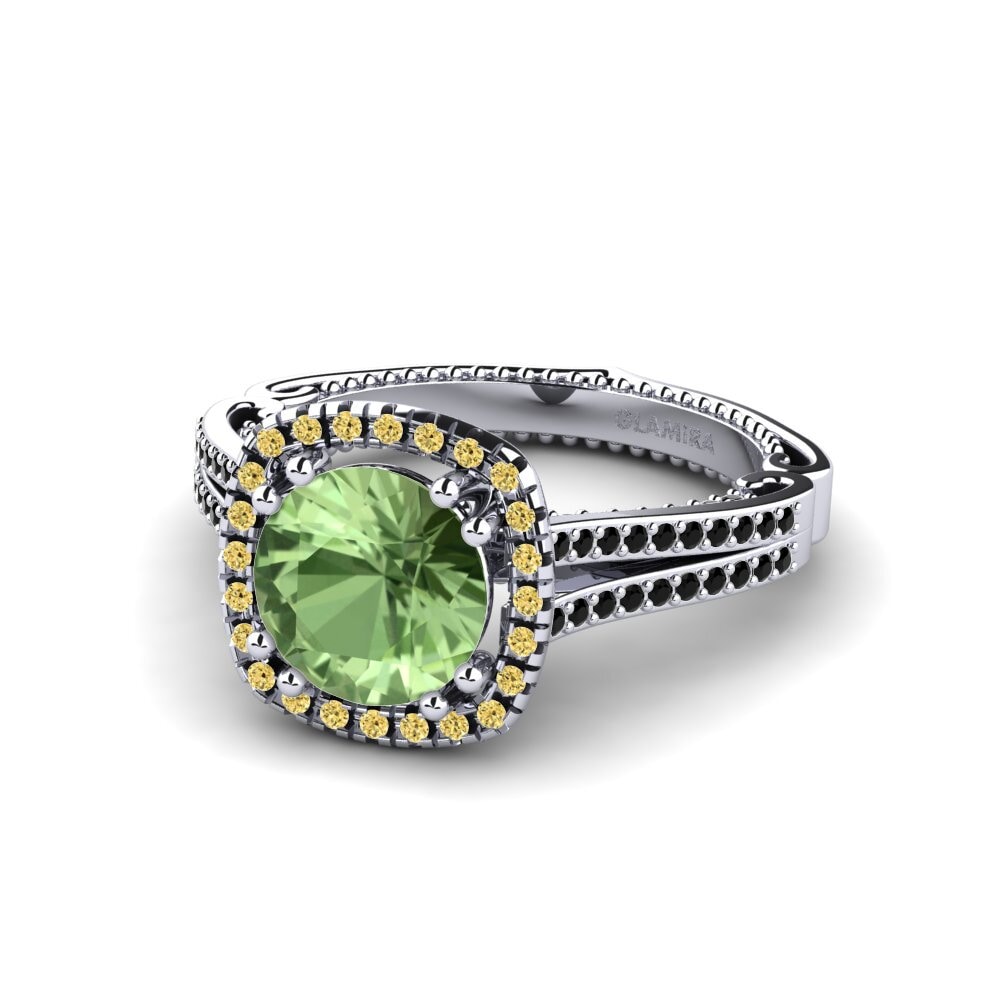 Green Sapphire Engagement Ring Saffronia