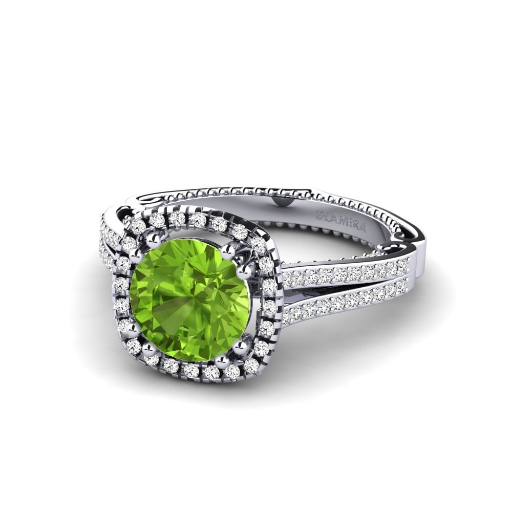 Peridoto Anillo de compromiso Saffronia
