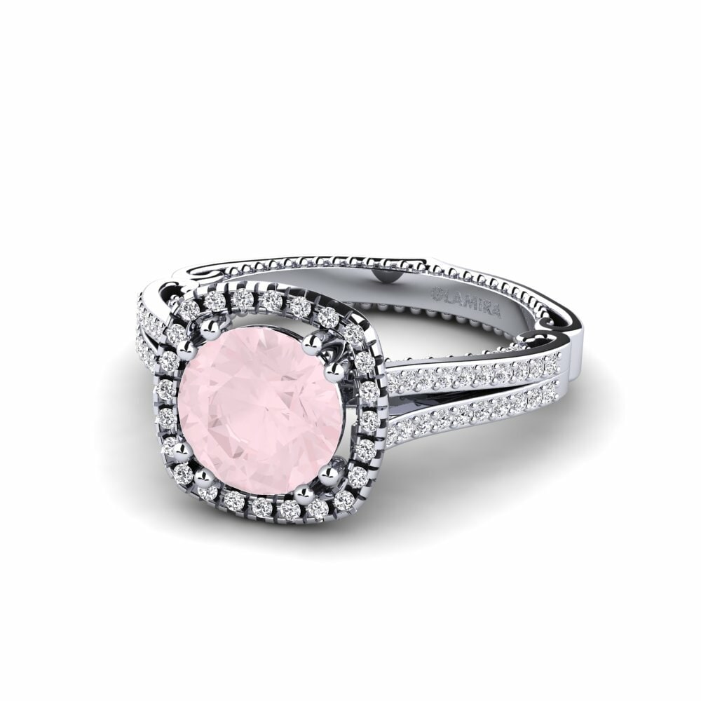 Rose Quartz Engagement Ring Saffronia