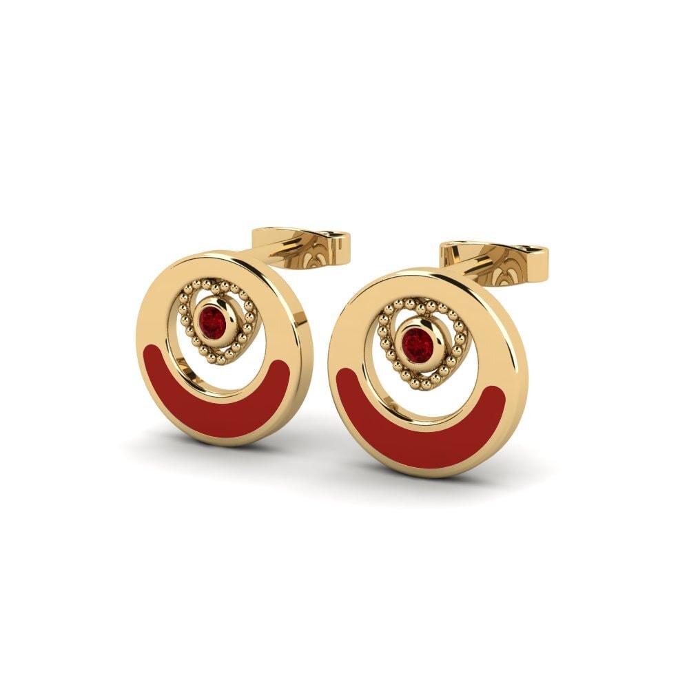 Zircone Rosso Orecchino da donna Sagend