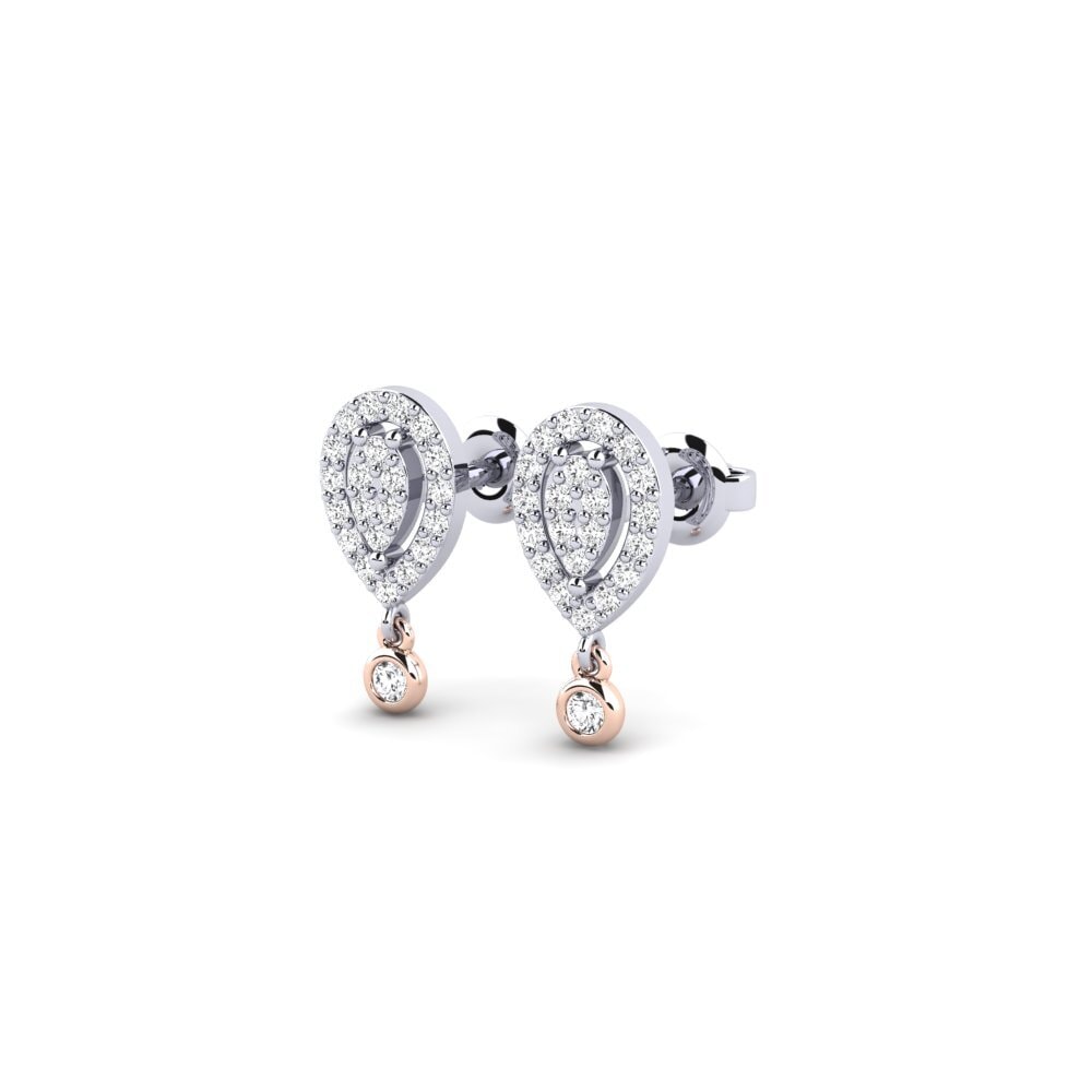 14ct White & Rose Gold Women's Earring Saiki