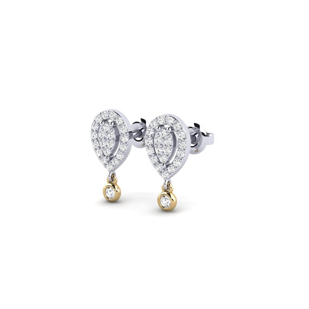 14ct White & Yellow Gold Women's Earring Saiki