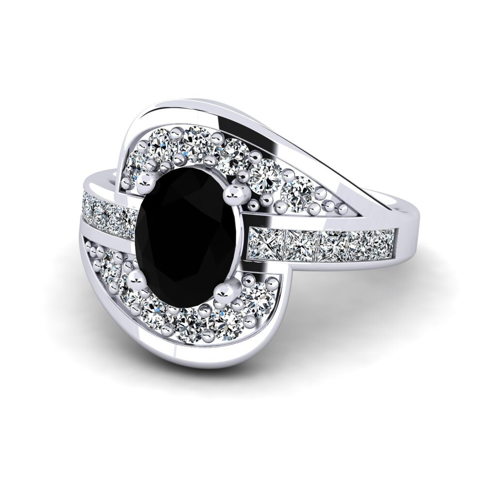 Black Diamond Engagement Ring Saimara