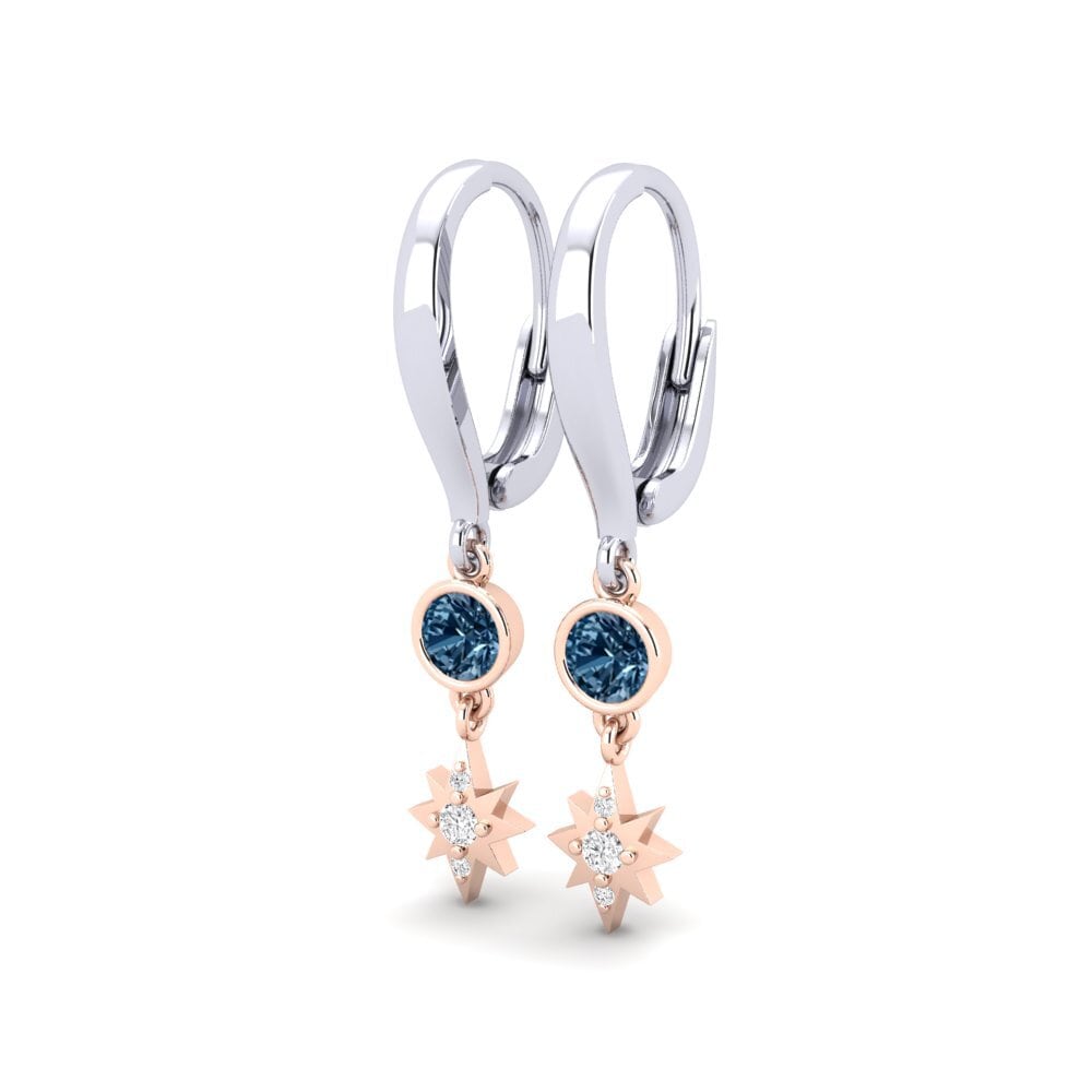 14ct Rose / White Gold Women's Earring Saiph