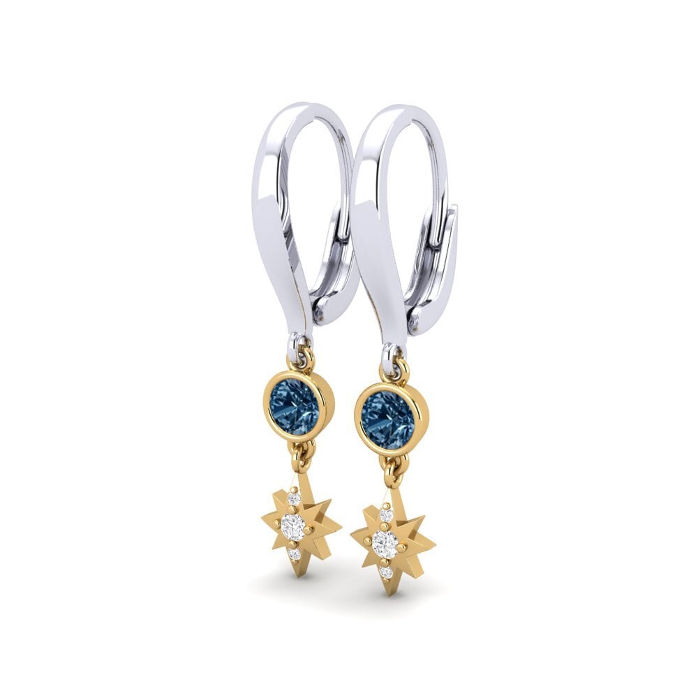 14k Oro Amarillo/Blanco Pendiente de mujer Saiph