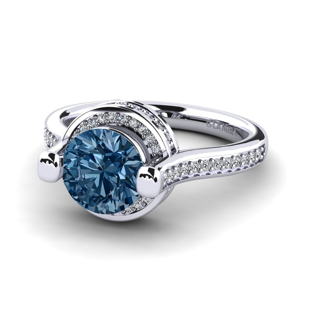 Blue Diamond Engagement Ring Salamis