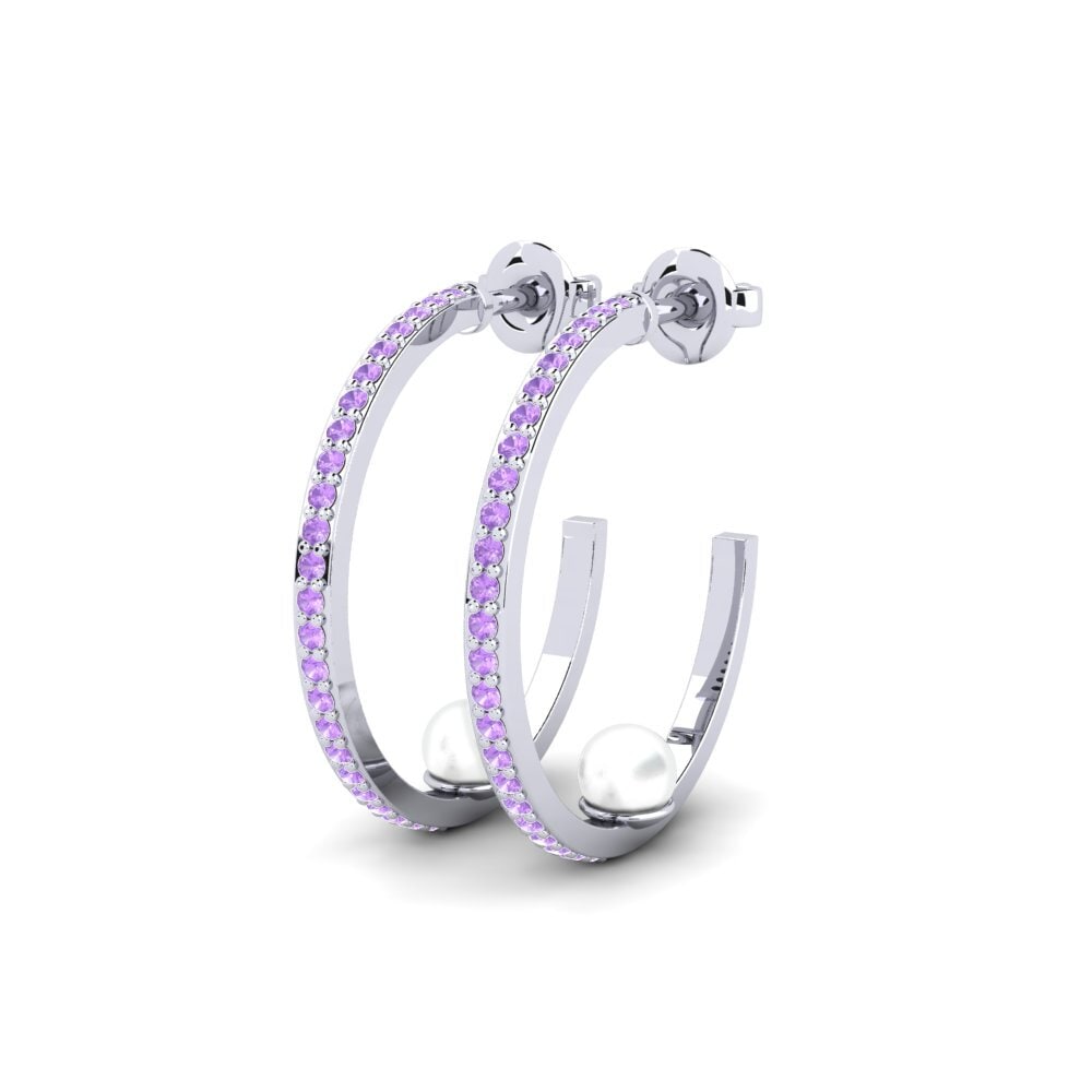 Weißgold 750 Amethyst Damen ohrring Salds