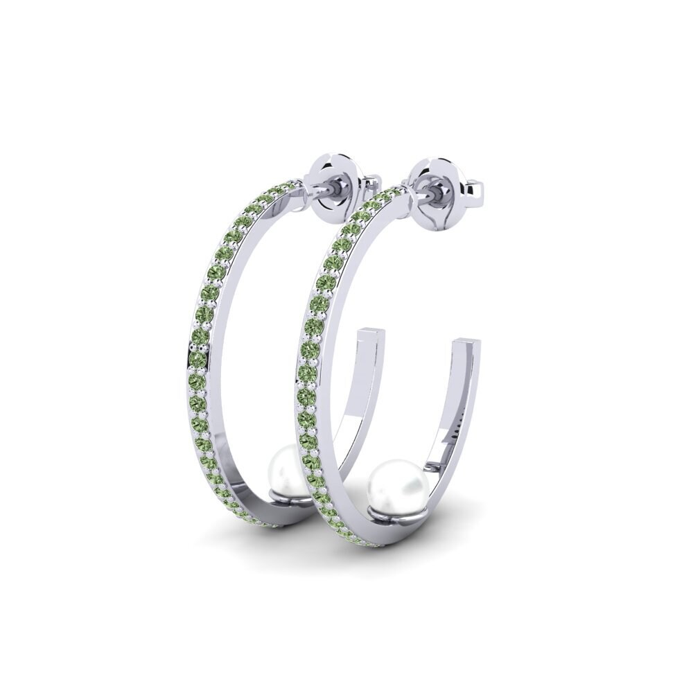 950 Platin Grüner Diamant Damen ohrring Salds