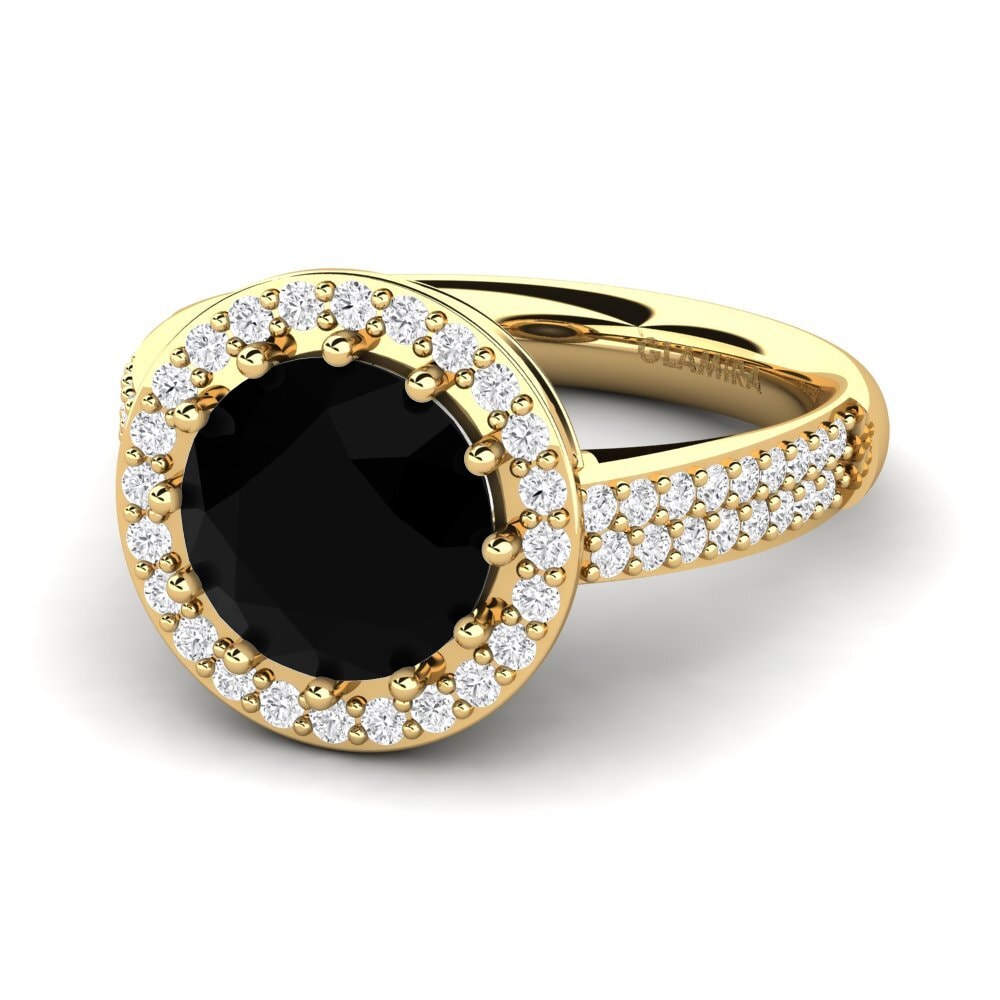 14k Oro Amarillo Anillo de compromiso Salerno