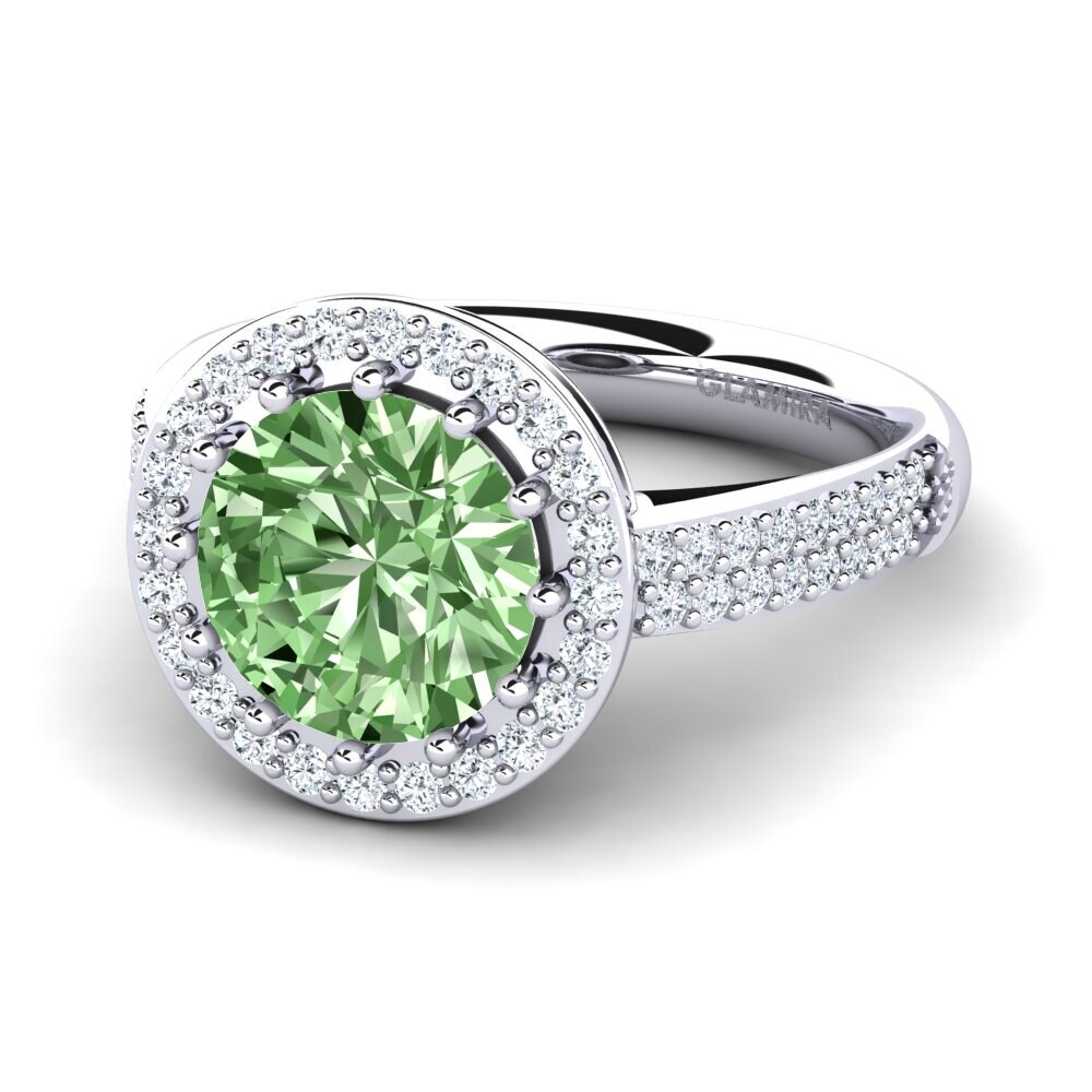 Green Diamond Engagement Ring Salerno