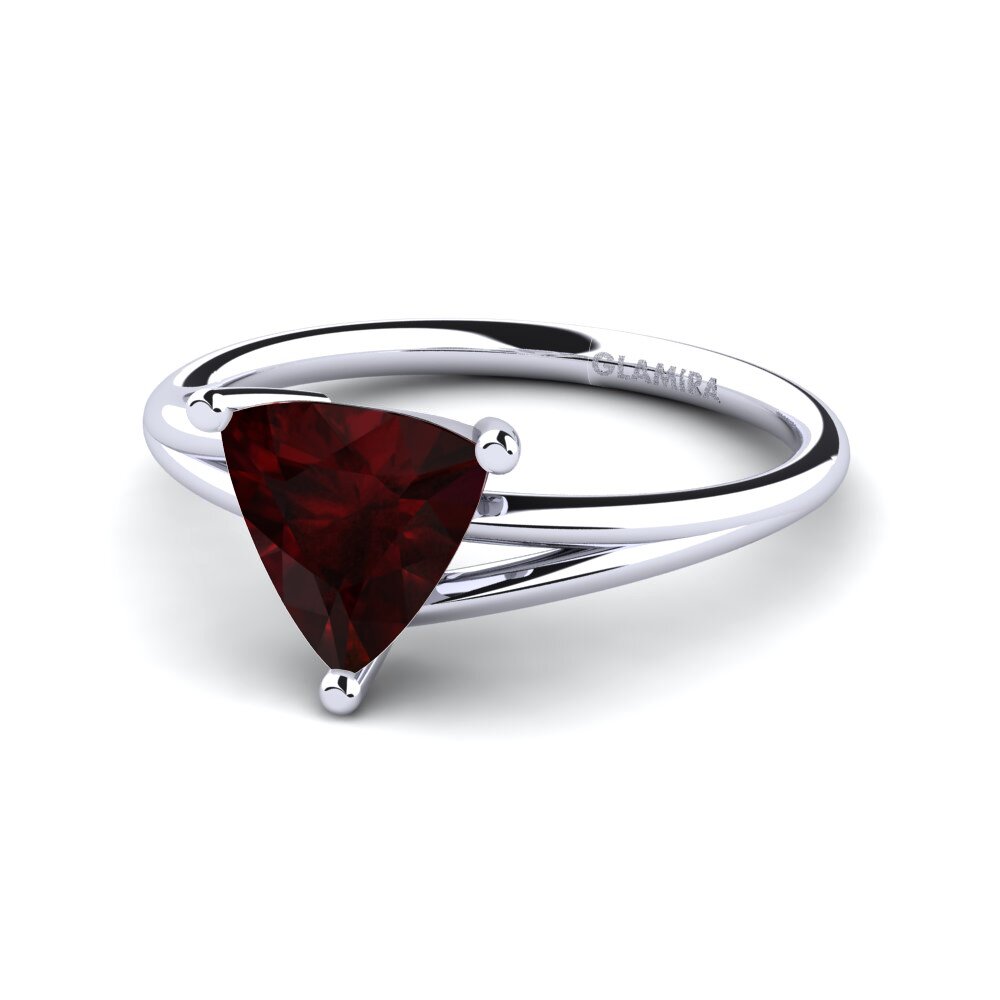 Trillion Garnet Engagement Ring Saletta
