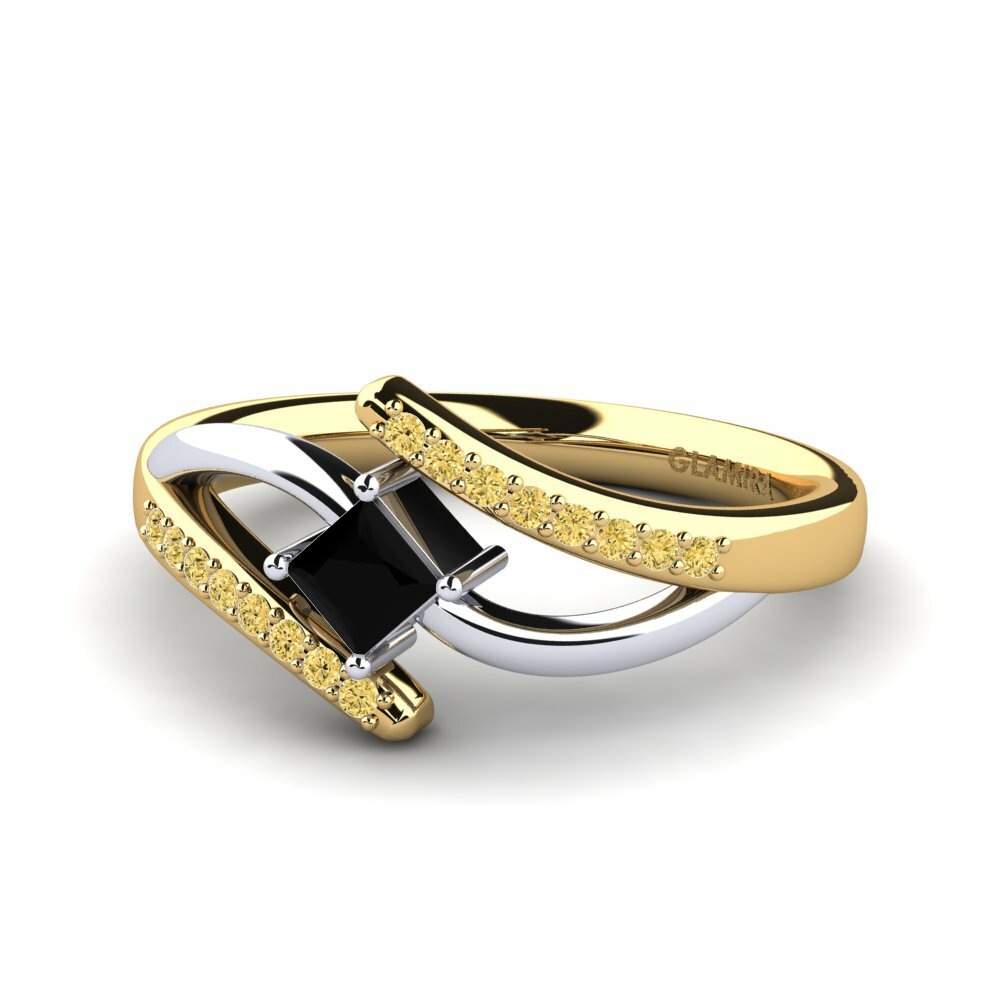 18K Geel & Wit Goud Verlovingsring Samar