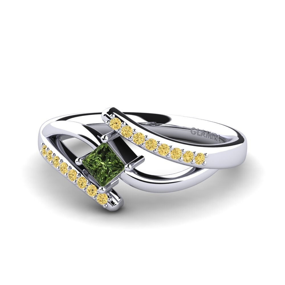 Green Sapphire Engagement Ring Samar