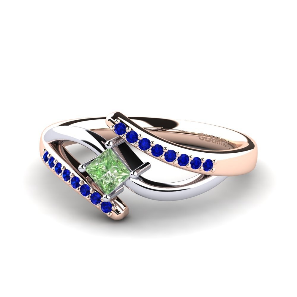 14k Rose & White Gold Engagement Ring Samar