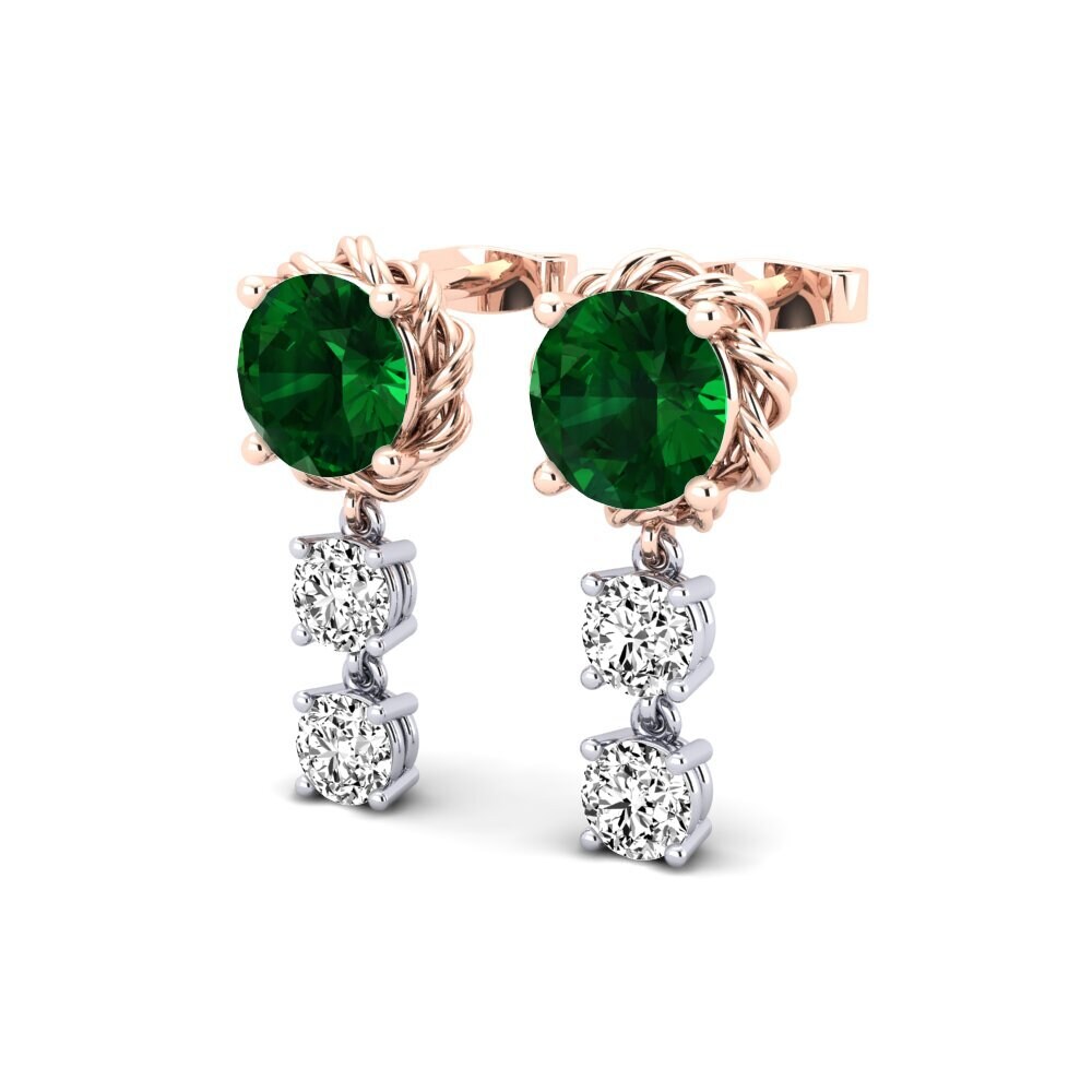 Vermelho & Branco-14K Tsavorite Brincos Feminino Sambava