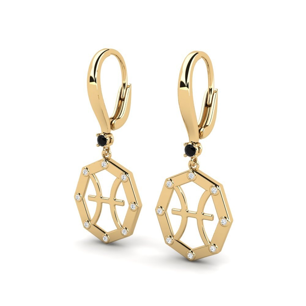 Saphir noir Boucle d'oreille femme Samea - Pisces
