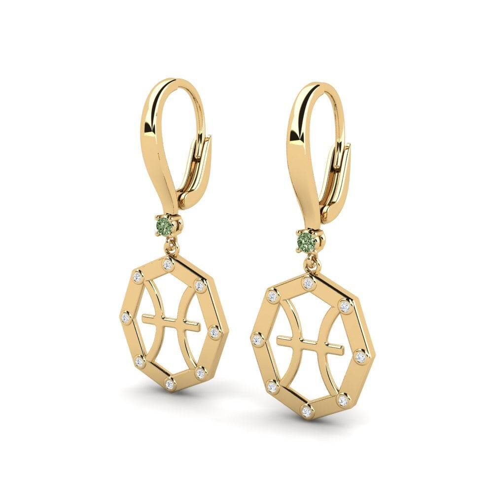 Diamant Vert Boucle d'oreille femme Samea - Pisces
