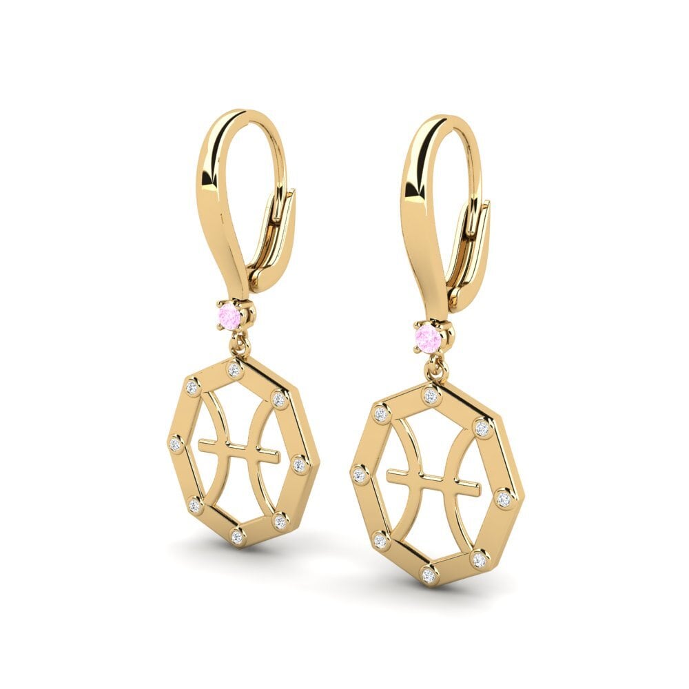 Saphir Rose Boucle d'oreille femme Samea - Pisces