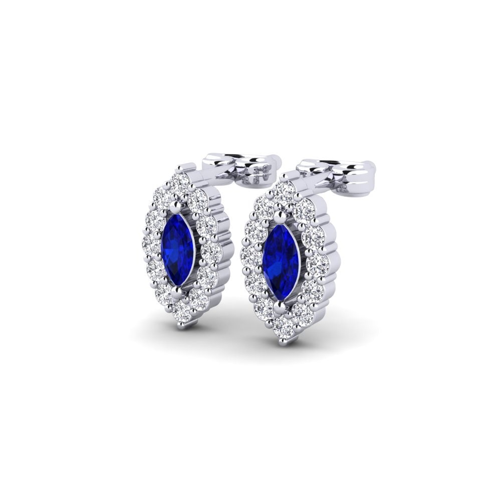 18ct White Gold Sapphire Women's Earring Samedi