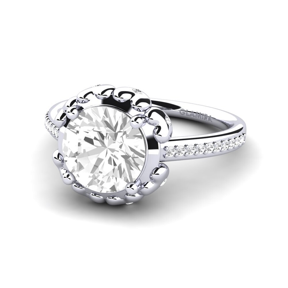 Zafiro blanco Anillo de compromiso Samina