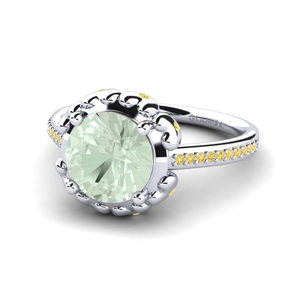 Green Amethyst Engagement Ring Samina