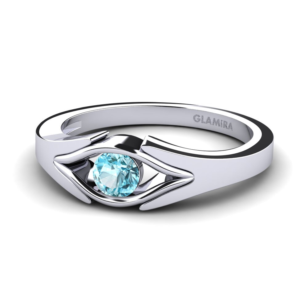 Circón Azul Anillo de compromiso Samy