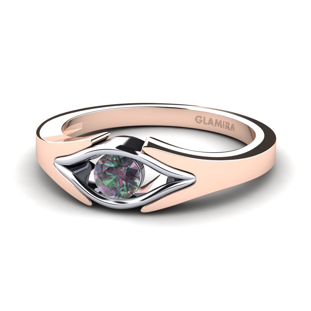 9ct Rose & White Gold Mystic Topaz Engagement Ring Samy