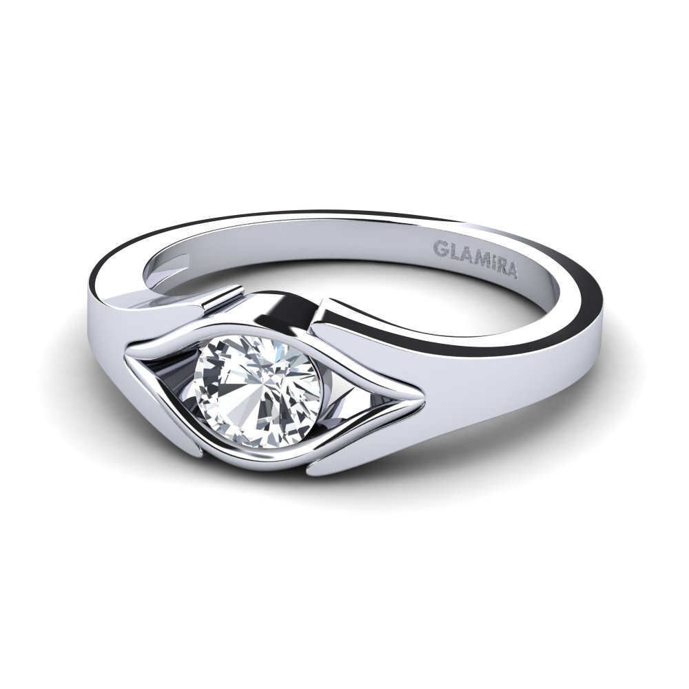 White Zircon Engagement Ring Samy 0.5 crt