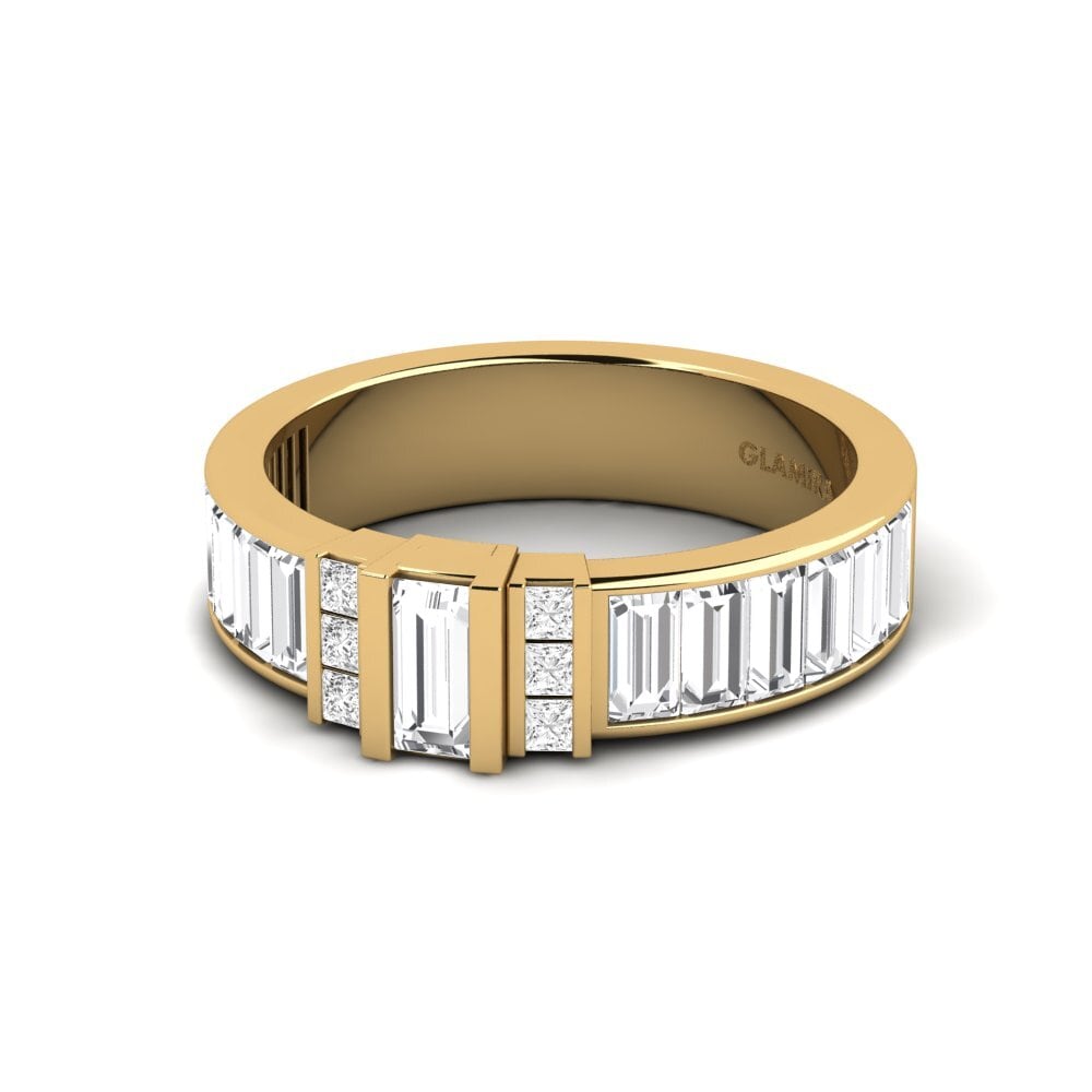 Zafiro blanco Anillo de compromiso Sanolia