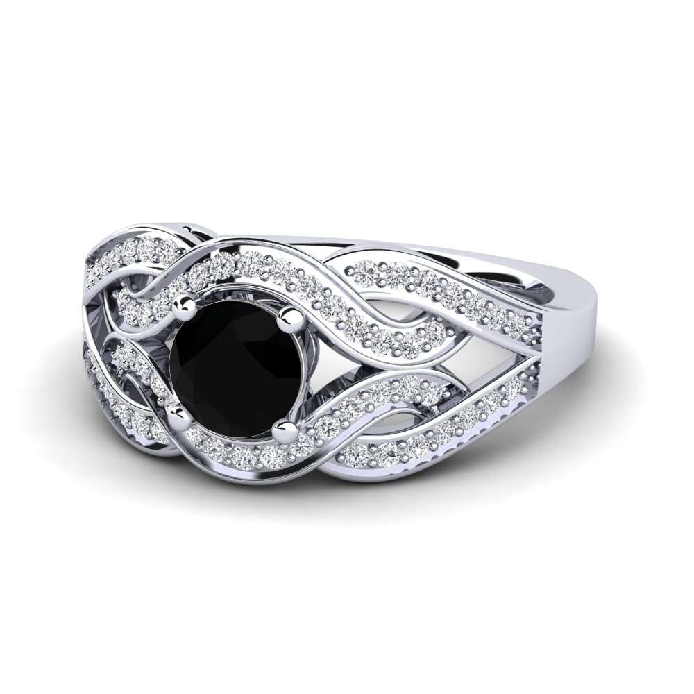 Black Diamond Engagement Ring Santa
